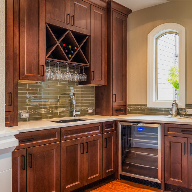 Food Prep and Wine Storage Area in Luxury Home